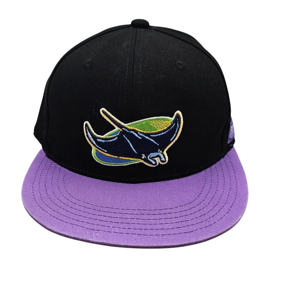 Tampa Bay Rays Rookies Kids Club Snapback Hat Retro Devil‎ Rays Logo Youth Black